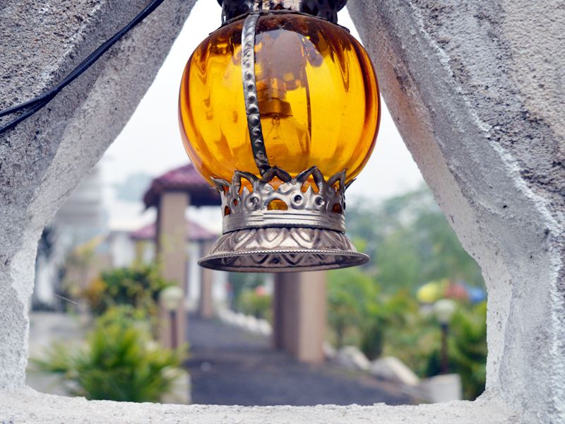 Lantern detail in the garden